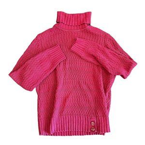 Ann Taylor Loft Women's Red Pullover Cotton Blend Turtleneck Sweater Sz XL